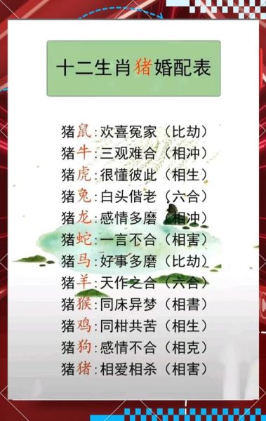 生肖猪的婚姻属相（生肖猪最佳婚配属相是谁）