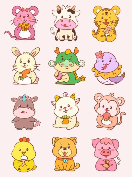 生肖属相图卡通（2025最新十二生肖卡通图下载大全）