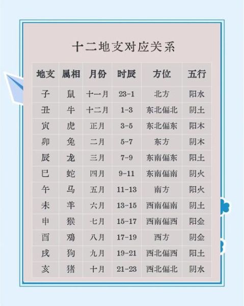 生肖属相所属地支（生肖属相所属地支对照表）