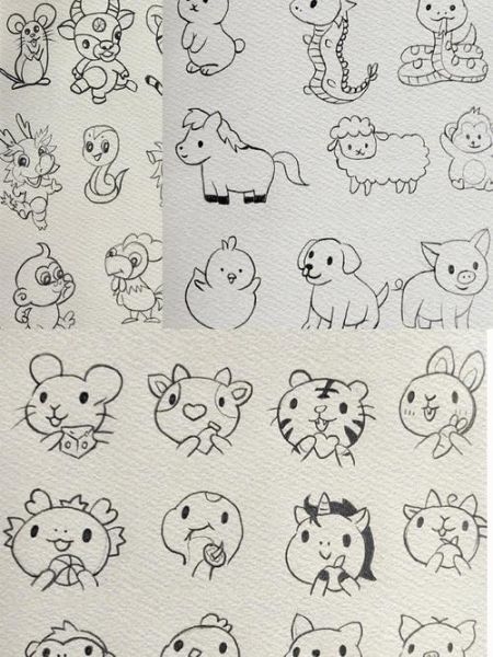 简笔画12生肖属相（简笔画12生肖属相卡通教程）