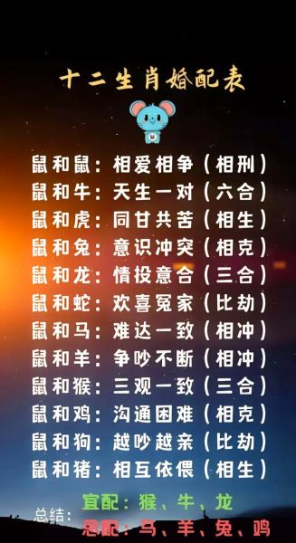生肖鼠喜欢哪些属相（鼠跟什么属相最配）