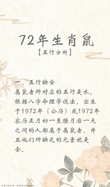 1972年什么生肖属相（1972年属什么生肖）