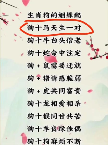 狗生肖婚配属相表（属狗婚配最佳生肖表）