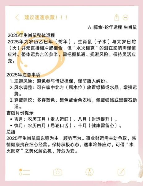 生肖属相健康运势（属鼠2025健康运势解析）