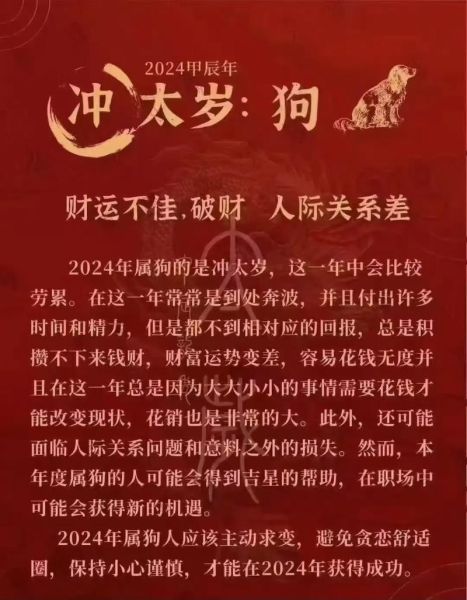 属相狗的生肖运势（2024狗年运势及每月运程详解）