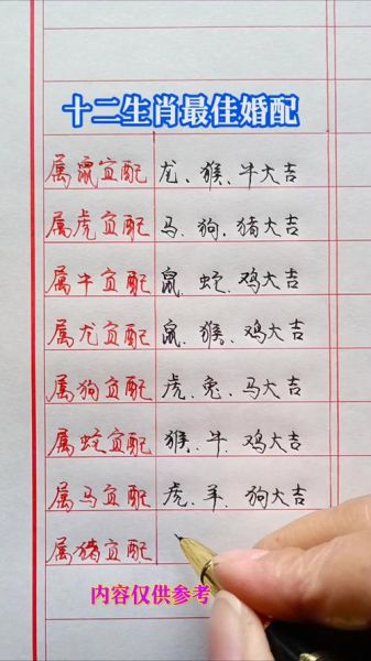 生肖属相最配姻缘表（生肖最配姻缘表完整版🐭🐮🐯）