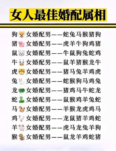 十二生肖女属相婚配(十二生肖女属相婚配表:新手一看就懂💍)