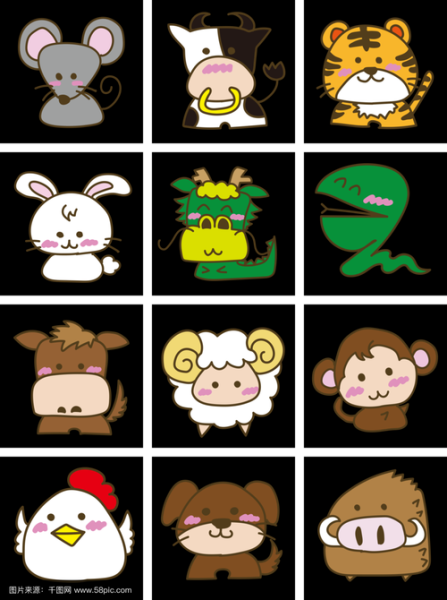 生肖属相模板图片大全（2024新版十二生肖手账模板图片大全😻）