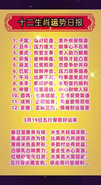 十二生肖属相每日运势（今日运势查询十二生肖每日）
