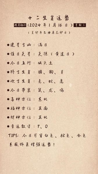 今年十二生肖属相运程(2024年十二生肖运势查询指南新手版)