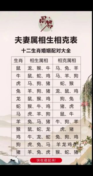 生肖属相克表（生肖属相克表查询入门指南）