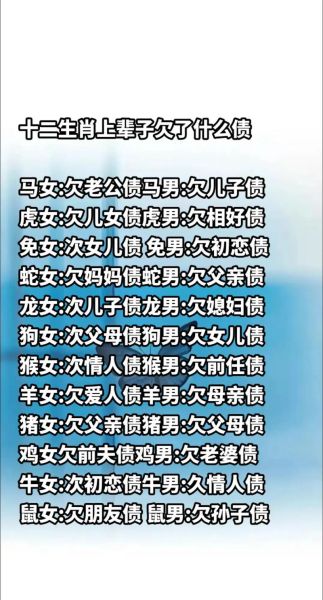 欠条什么生肖属相