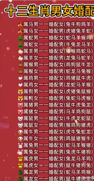 生肖配合属相（属相婚配准不准新手实测版）