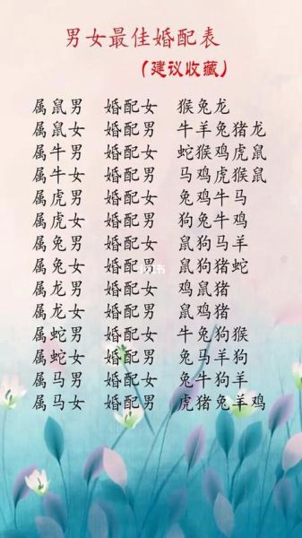 属相婚配十二生肖(属相婚配十二生肖属兔女最佳配偶表)