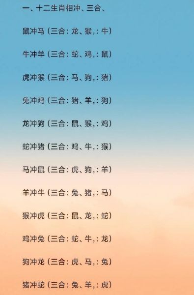 和属相冲的生肖（和属相冲的生肖有哪些？）